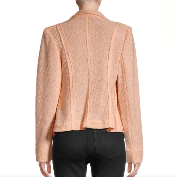 NWT Donna Karan Cardigan Summer Cools Peach Pink Open Front Sweater Jacket Knit - Picture 2 of 10
